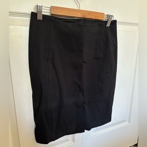 Textured Black Pencil Skirt